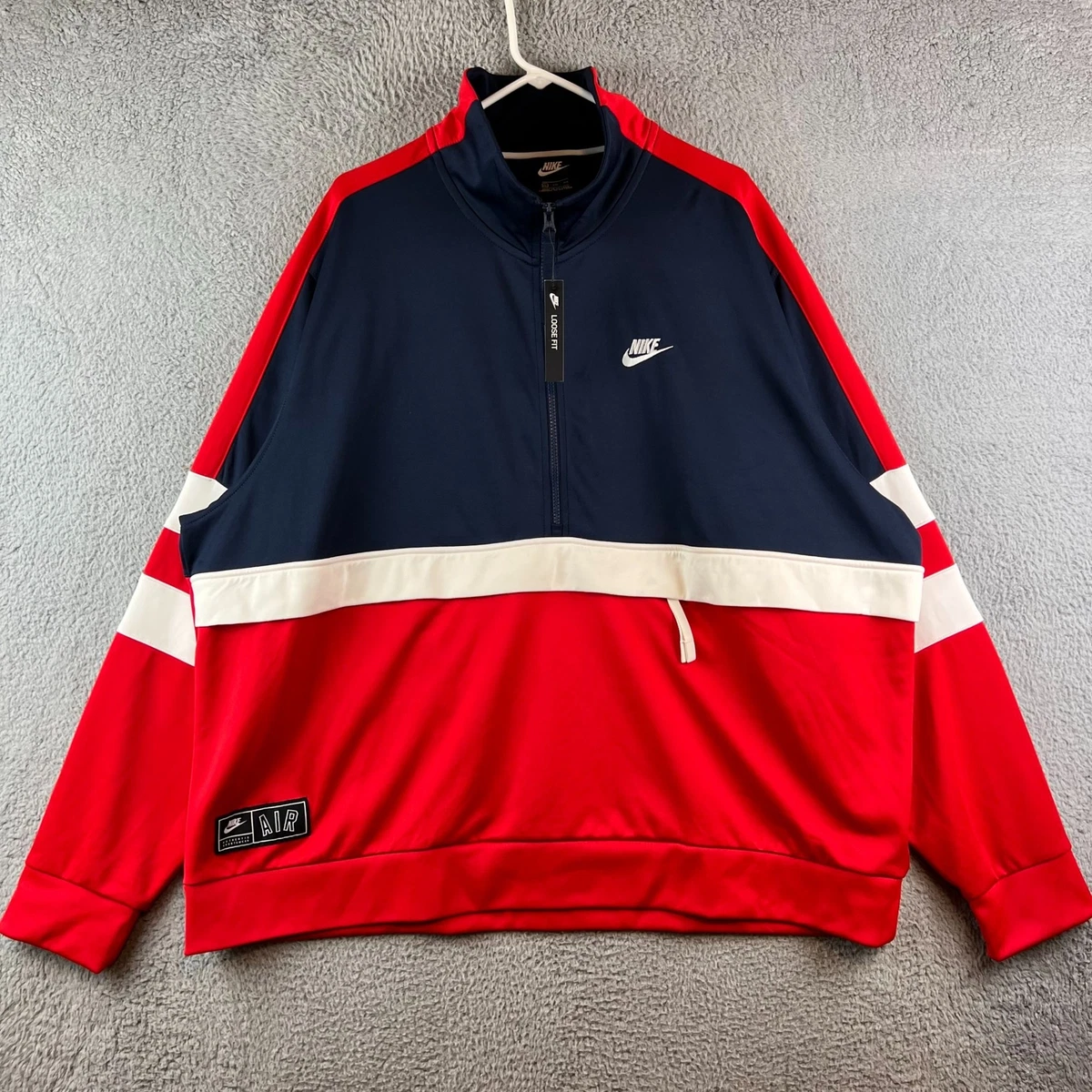 New Nike Air Half Zip Jacket Men s Size XXL Red White Blue