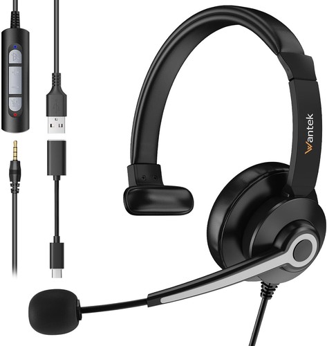 3in1 Wired Headset 3.5mm/USB/Type-C Microphone Headphone for PC/Laptop/Cellphone - Picture 3 of 15