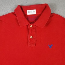 American Eagle Polo Shirt Mens Large Red Casual Short Sleeve Adult