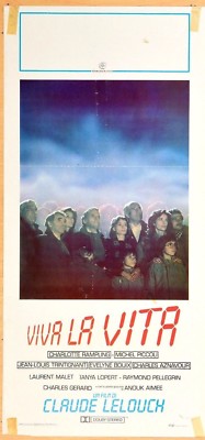 VIVA LA VITA Viva la vie! AZNAVOUR, TRINTIGNANT. LELOUCH, AFFICHE LOCANDINA