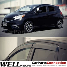 WellVisors Side Window Deflectors For Nissan Versa Note Hatchback 14-19 Clip-on