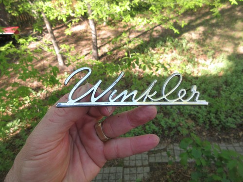 Vintage Winkler Nameplate script metal emblem 6 1/8" - 第 1/5 張圖片