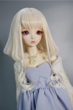 1/6 6-7" 15-17cm Bjd Doll Hair Wig Mid-long Mellow Blonde Styled Straight Curly