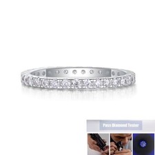 1.7mm D/VVS1 Moissanite Wedding Engagement Eternity Ring 925 Sterling Silver