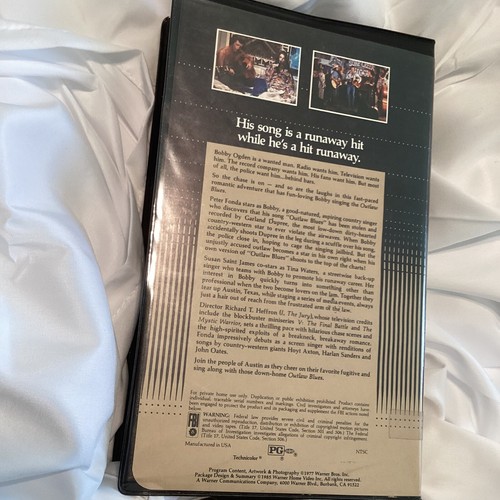 Outlaw Blues 1980s Warner Hole Video VHS Peter Fonda Susan Saint James RARE - Picture 2 of 5