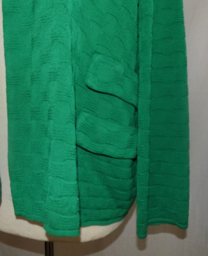 Misook smaragdgrün strukturierte Lilienstrick offene Vorderseite kragenlos Blazer Jacke 2X - Bild 6 von 7