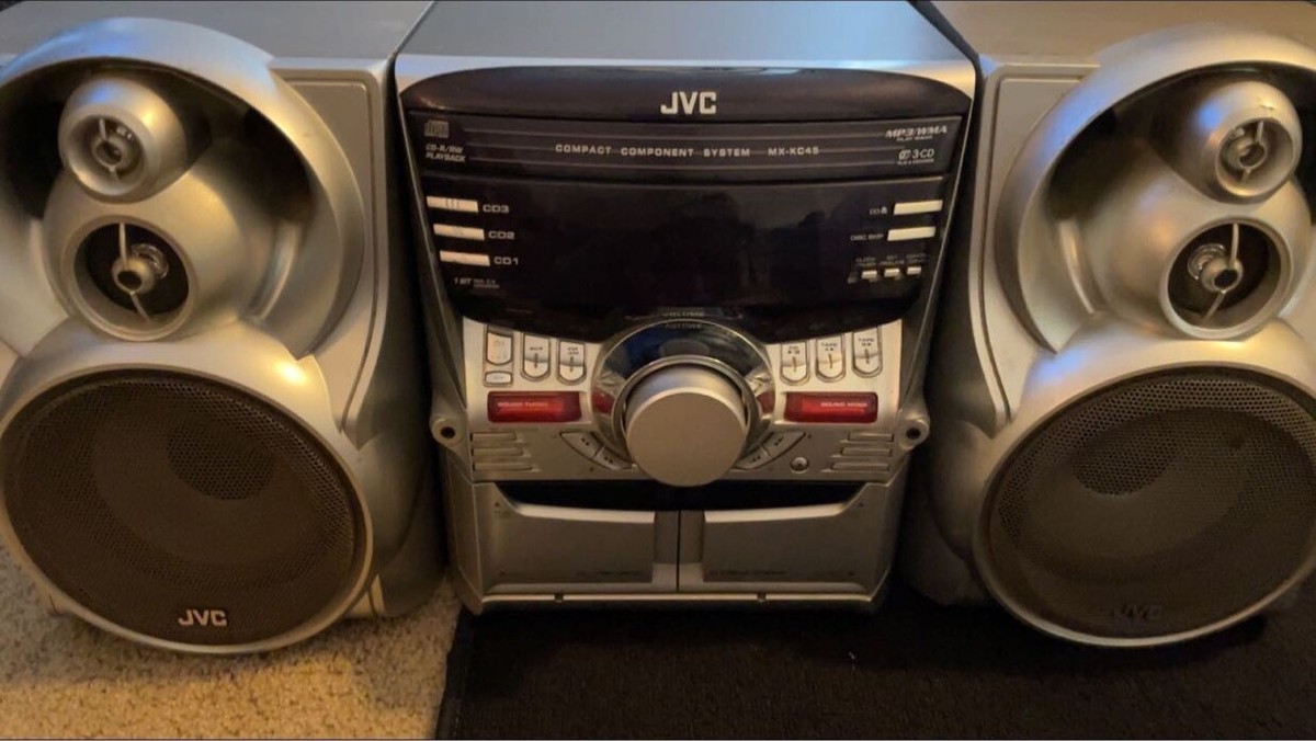 JVC MX-KC45 3 CD Changer Dual Cassette Player AM FM Stereo System