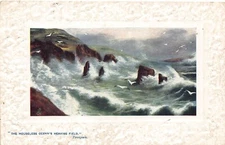 A724 Rough Sea 1909 Passepartout Houseless Ocean's Heaving Field postcard