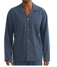 POLO RALPH LAUREN Mens Pajama Shirt Top Button Up Blue Plaid Size XL 44 - NWT