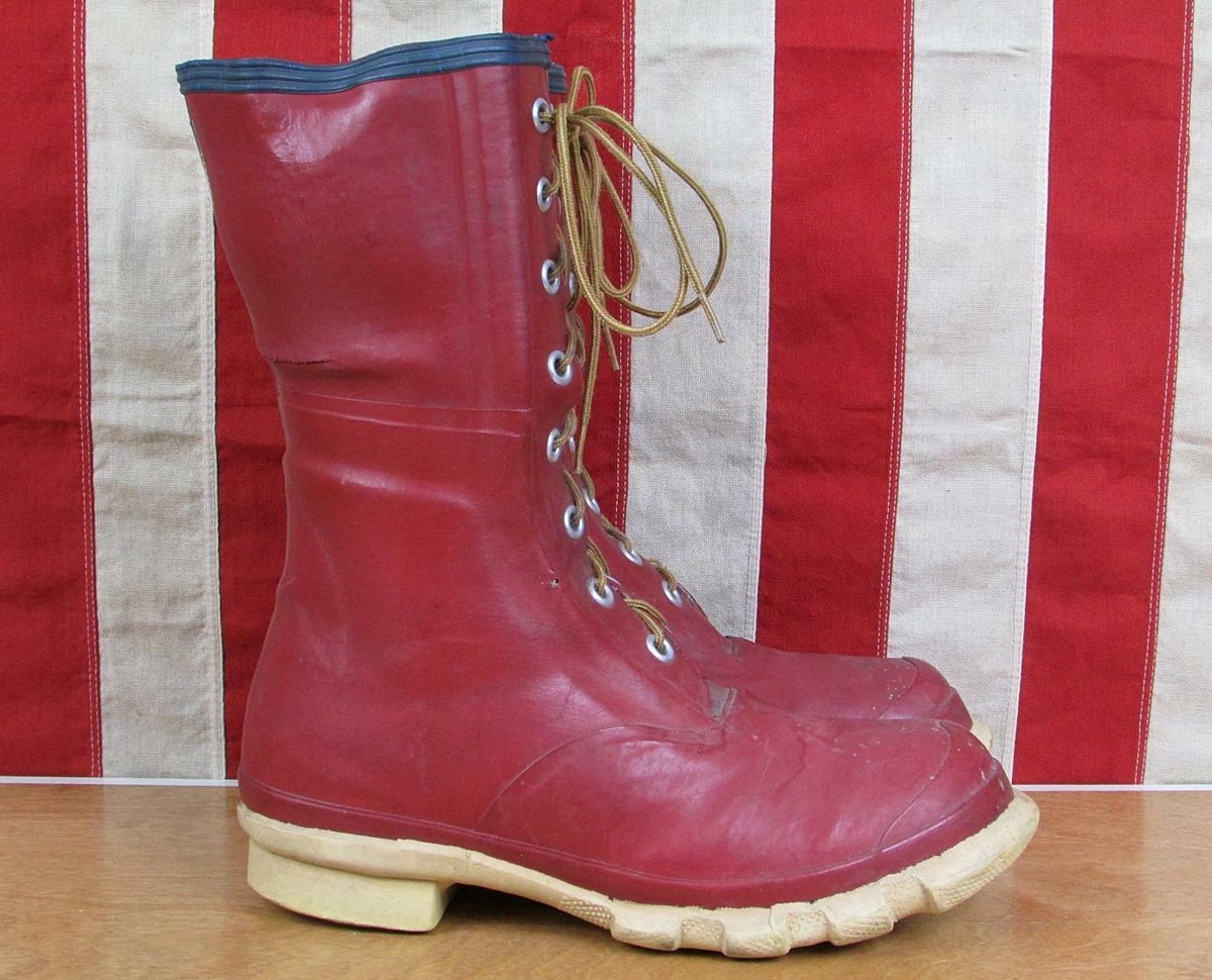 Vintage US Rubber Royal Insul-Air Yellow Lace Up Boots Mens 10 Mens Vintage Rubber Rain Boots - Etsy main image 4