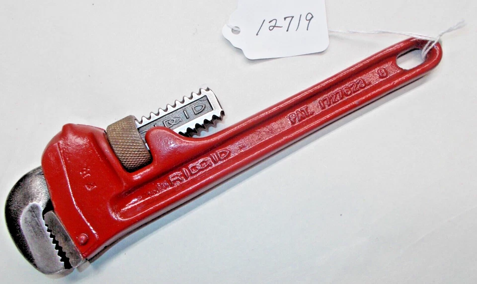 Chave de tubo, Ridgid 8" chave de tubo vintage, abre para 1-1/4", Elyria, Ohio, EUA - Imagem 4 de 4