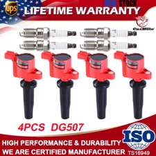 4X Ignition Coil and 4X Spark Plug for 2010-2013 Ford Transit Connect 2.0L DG507