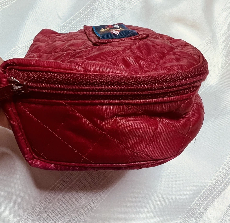 Bolso de Joyería de Viaje Wild Goose De Colección Acolchado Rojo Nylon, Organizador, Embalable, Cremallera Foto 3 de 4
