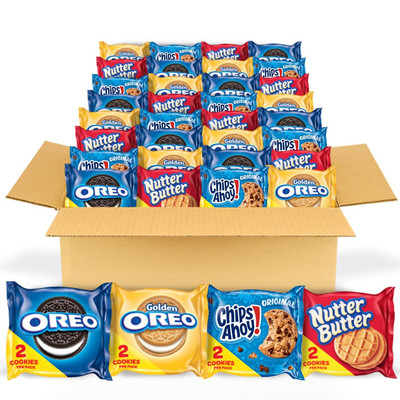 OREO, CHIPS AHOY! & Nutter Butter Cookie Snacks Variety Pack, 56 Packs