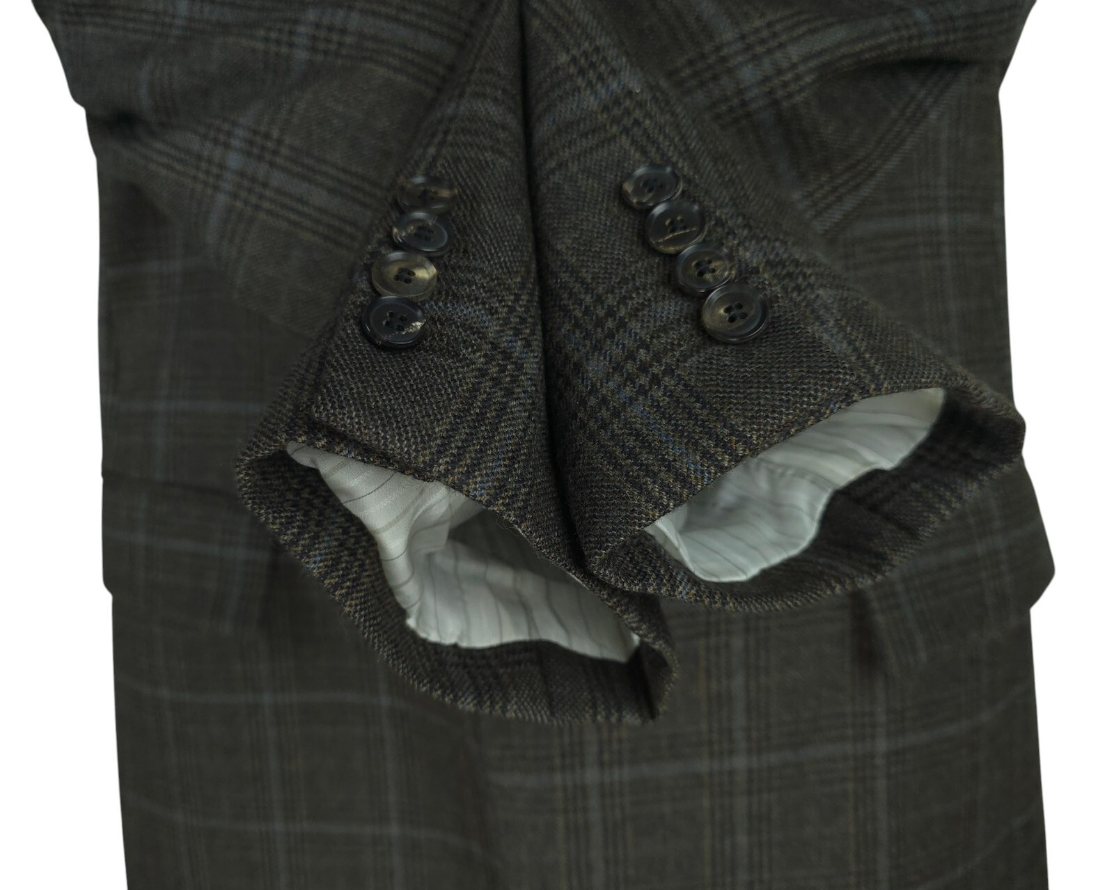 Boss Hugo Boss Mens Brown Check Plaid Wool Blazer Jacket EU 56 (XXXL) thumbnail 10