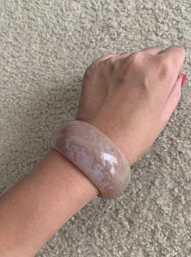 Cherry Blossom Sakura Flower Agate Bangle Rainbow - Picture 4 of 9