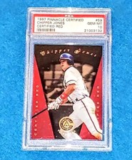 CHIPPER JONES 1997 PINNANCLE TOTALLY #59 CERTIFIED RED PARALLEL PSA 10 🔥 RARE