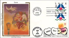Guardian Angel Flies In A Stroller Love Red Heart Dove USA Colorano FDC 1990