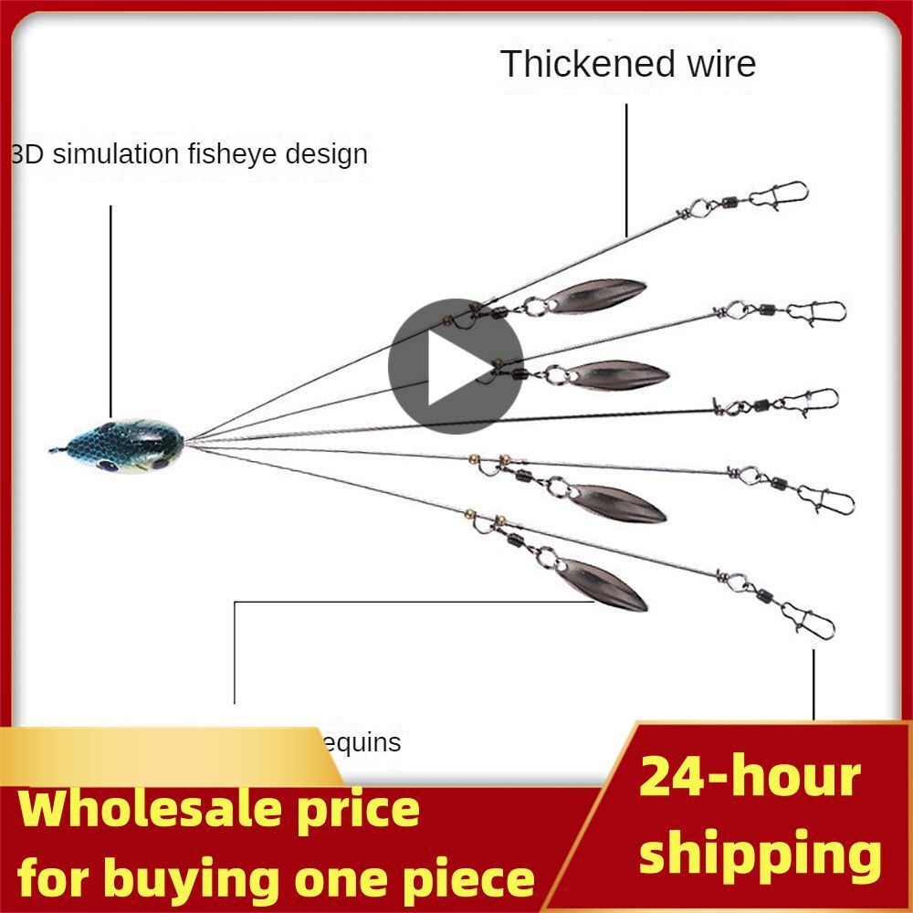 Bassdash 5-Arm Umbrella Rig Head for Summer Bass Fishing and Angling Lure Bait