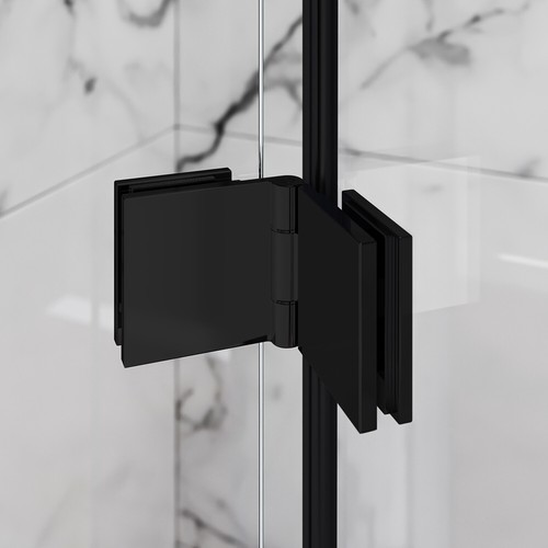 ELEGANT Bifold Shower Door Shower Glass Panel with 1/4" Clear Tempered Glass - Picture 8 of 20