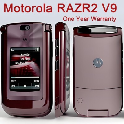 Original Motorola RAZR2 V9 3G  2.0MP 2GB WCDMA 2.2'' Unlocked Flip Cellular Phone