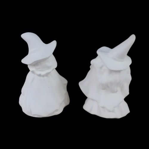Halloween Hexe Figuren 4" Keramik Biskuit Katze Besen Kürbis Vintage 1999 Ct 2 - Bild 4 von 8