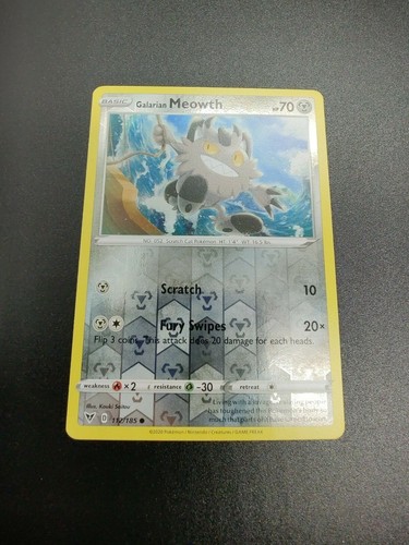 Galarian Meowth | Reverse Holo | NM/M | Vivid Voltage 112/185 | Common | Pokemon - Picture 1 of 2