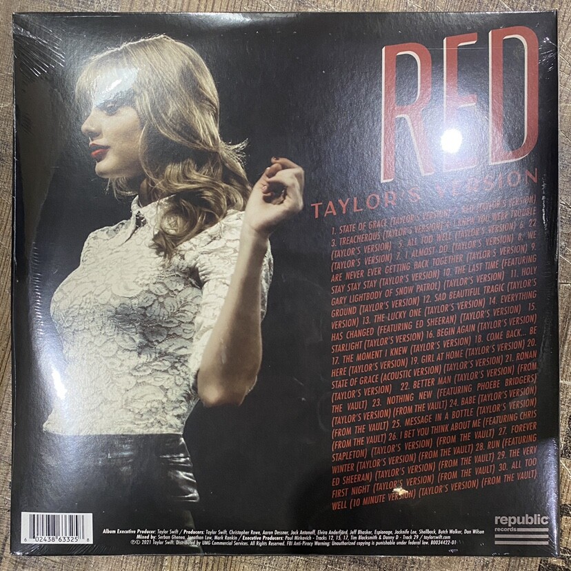 Taylor Swift – Red (Taylor's Version) B0034422-01 Vinyl, 4LP