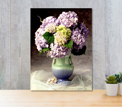 Bage Purple Floral Vase 5mm thick Plastic Poster Ready to Hang 45x60cm