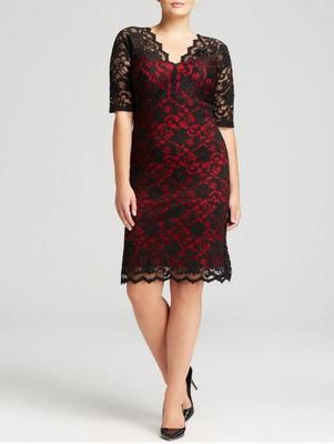 karen kane scalloped lace cocktail dress Karen Kane Scalloped Lace Cocktail Dress - Navy
