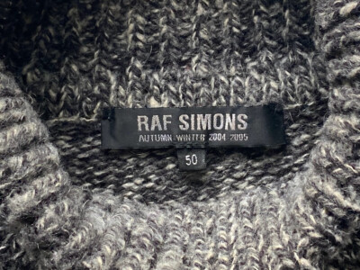 RAF SIMONS AW 2004-2005 High-neck Knitted Sweater Grey 50