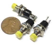 3 Pieces NC yellow normally closed Mini Push Button Momentary OFF ON Switch