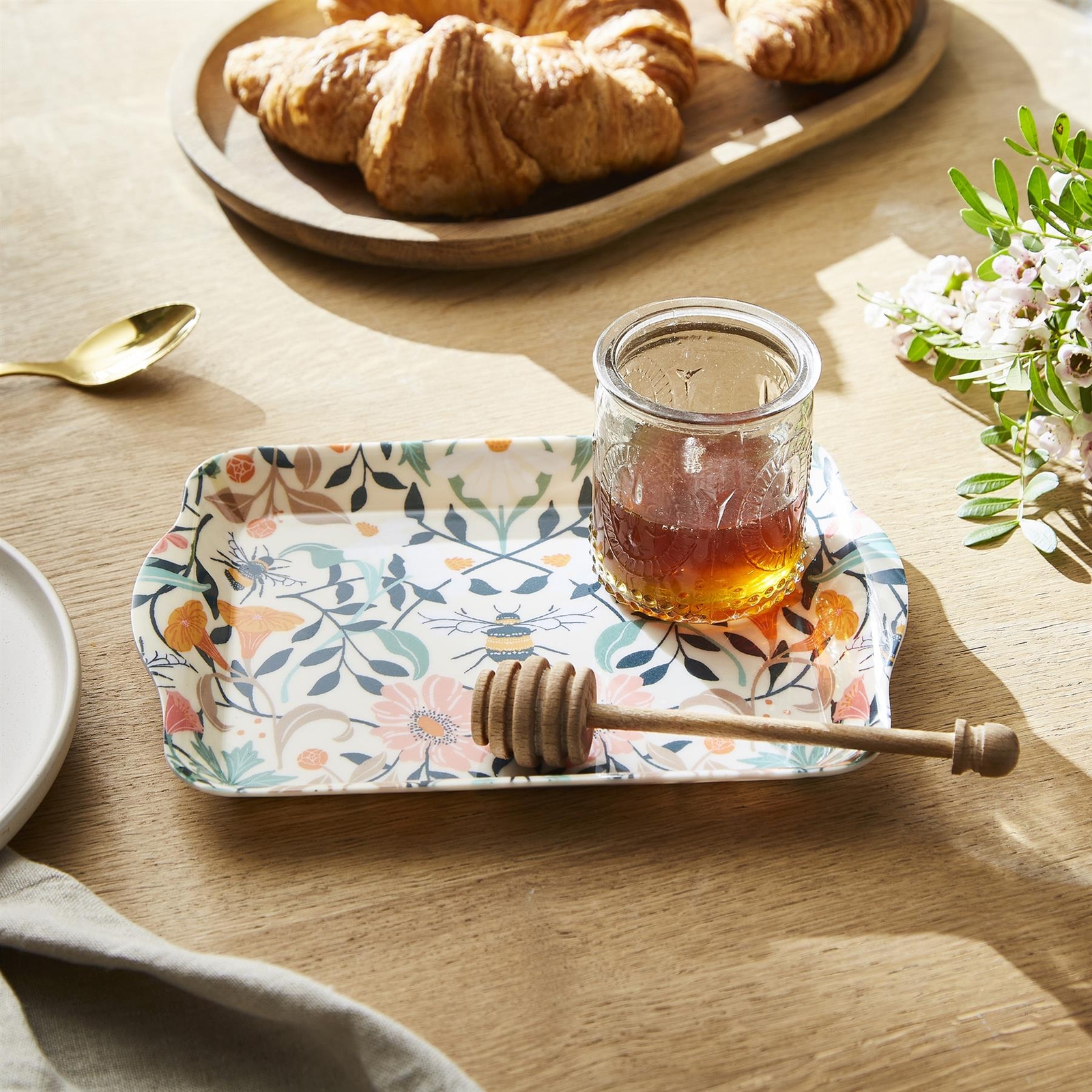Bee Bloom Melamine Decorative Tray - Image 2