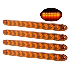 4Pcs Trailer Truck Amber 15" Turn Brake Signal Clearance Marker light Bar 11 LED