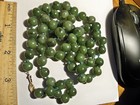 vintage Jade bead necklace antique mcm 30" long real 14k Solid Yellow Gold fine — photo 2