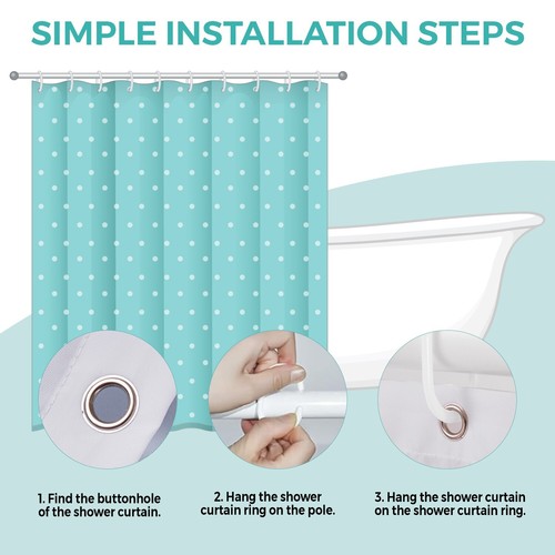Modern Printed Bathroom Shower Curtain Mildew Resistant Polyester Shower Curtain - Picture 9 of 21