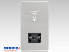 Image of Schneider Ultimate Screwless Shaver Socket Dual Voltage 115/230V Stainless Steel