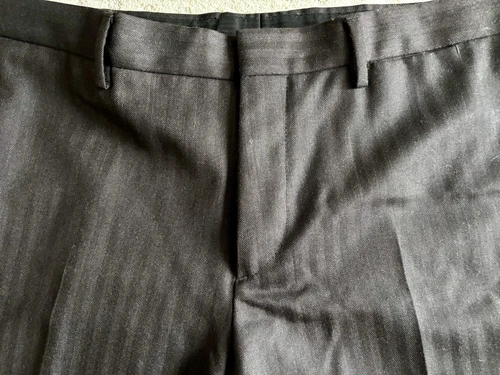 Pantalone Prada grigio antracite slim classico lana spina di pesce 36 56 ottime condizioni mod Dolce