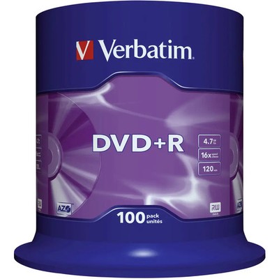 100er Multipack Verbatim 43551 DVD+R Rohling 4.7 GB 100 St. Spindel