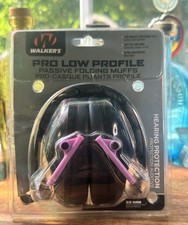 Walker's Passive Folding Earmuff NRR 22dB Padded Headband 1 Pair Black/Purple