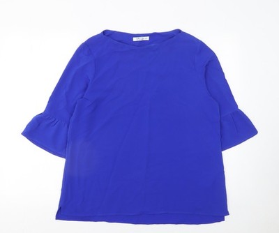Smith Collection Damen Blau Glockenärmel Tunika Bluse Gr. 14