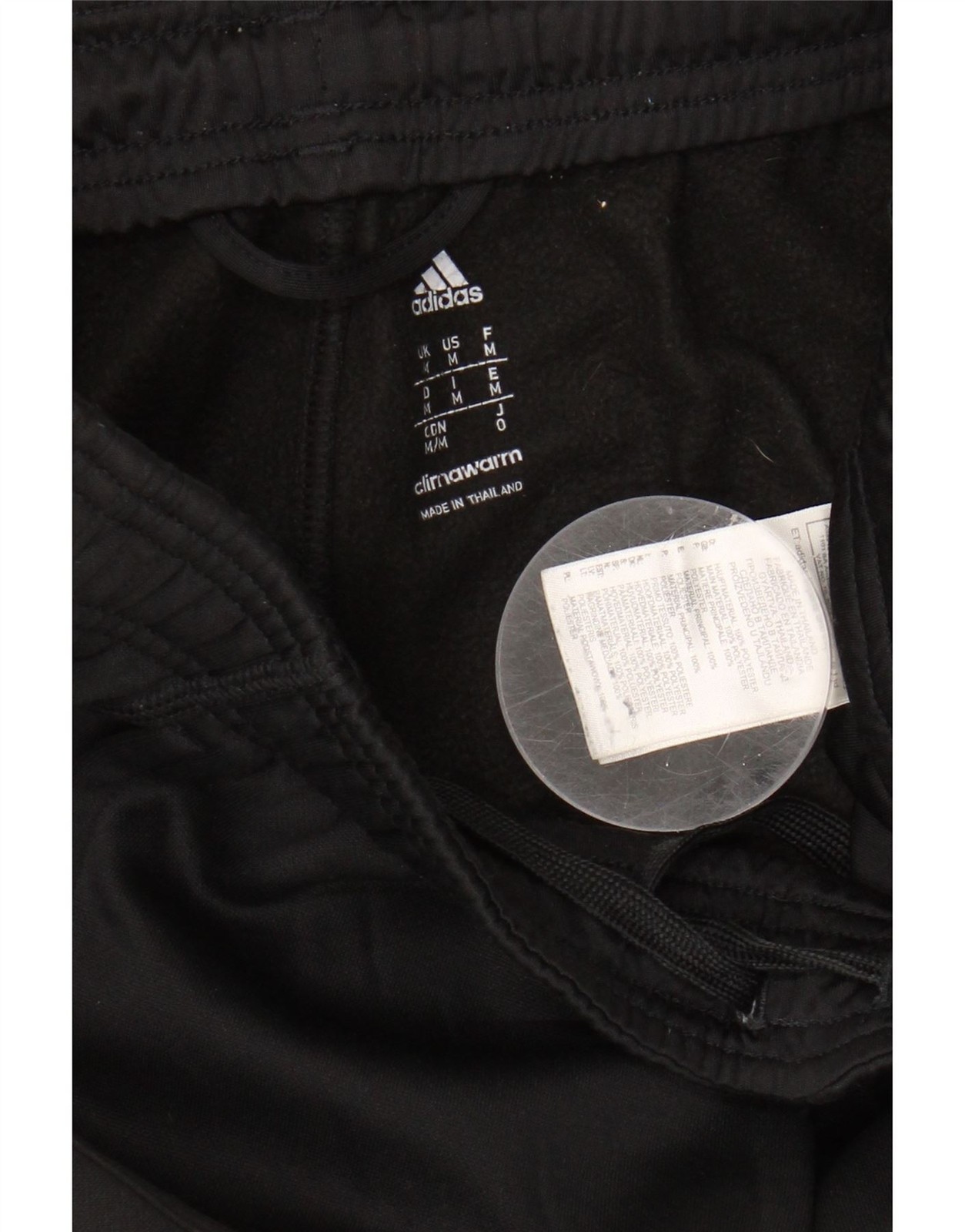 ADIDAS Mens Tracksuit Trousers Medium Black Polyester BI10 thumbnail 4