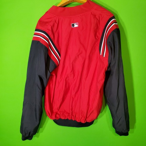 Vintage 90s Cincinnati Reds Majestic MLB Authentic Pullover Batting Jacket Med M - Picture 7 of 8