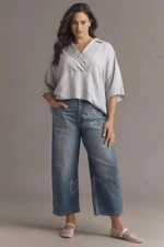 NWT Size M - Anthropologie The Dylon Short-Sleeve Wide-Placket Top (NWT US$98)