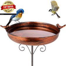 38 Inch Tall Bird Bath with Stake, Vintage Copper Bird Bath for outside Metal