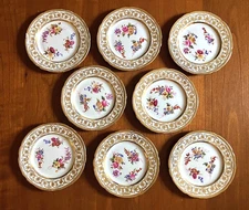 RARE SIZE Set of 8 Hammersley DRESDEN SPRAYS 5" APPETIZER/TEA CAKE Plates #12673