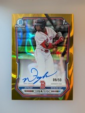 Nelly Tayler 2026 Bowman 1st Prospect Auto Gold Lava Refractor /50 Red Sox