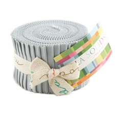 Bella Solids 2.5" Strip Junior Roll in Zen Grey by Moda