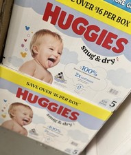 Huggies Snug  Dry Baby Diapers, Size 5 27 lbs , 128 Count, 12 Hour Protection