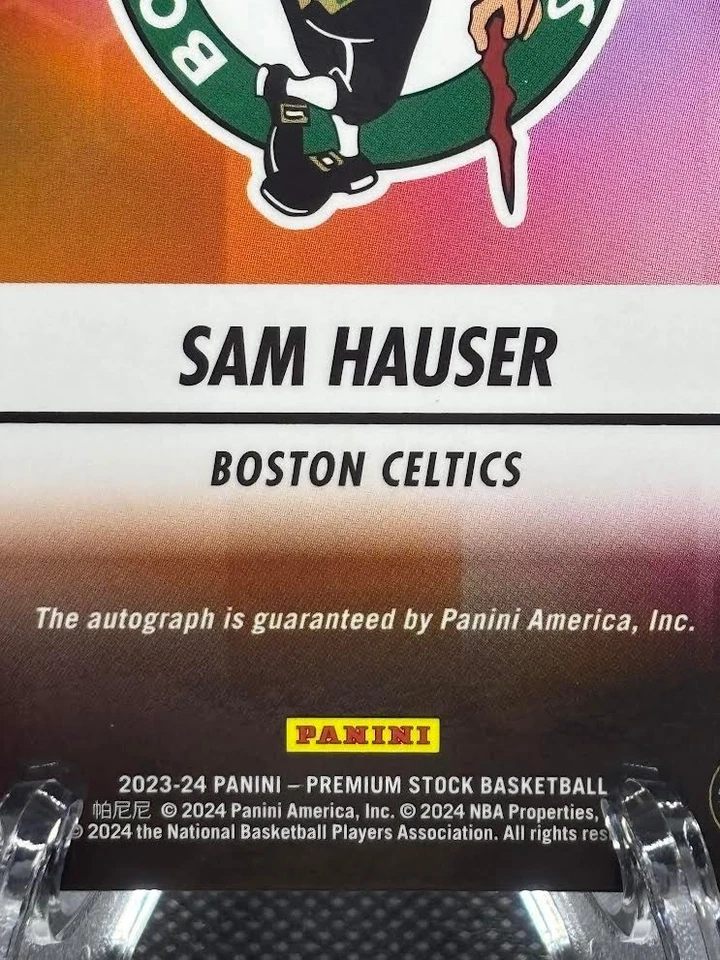 2023-24 NBA Hoops Premium Stock Hoops Ink Cracked Ice Sam Hauser Auto!!! - Image 3 of 3